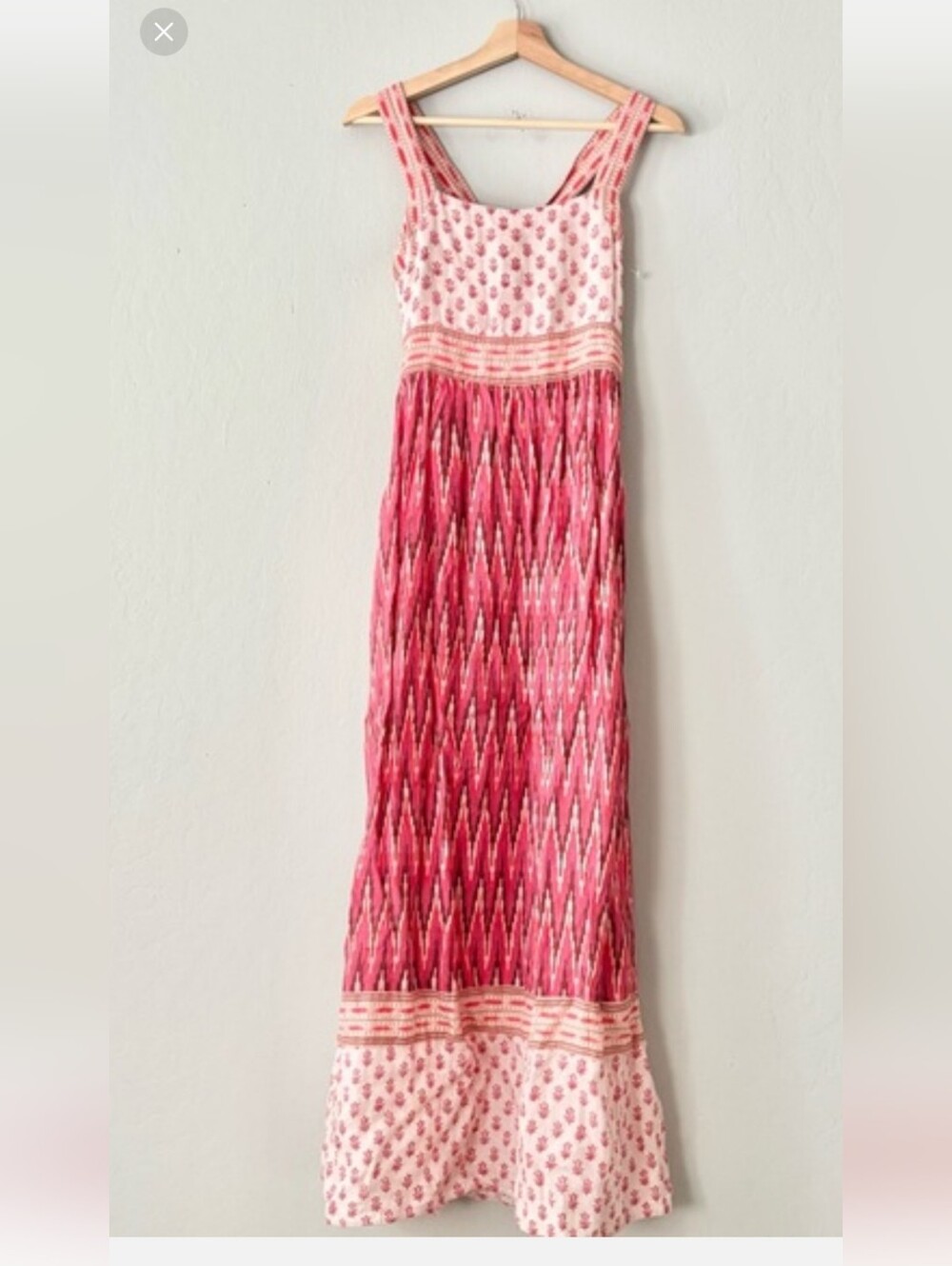 Faherty Pink and Red Printed Maxi Dress Size XS